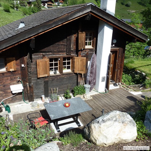 Rckseite des Chalets